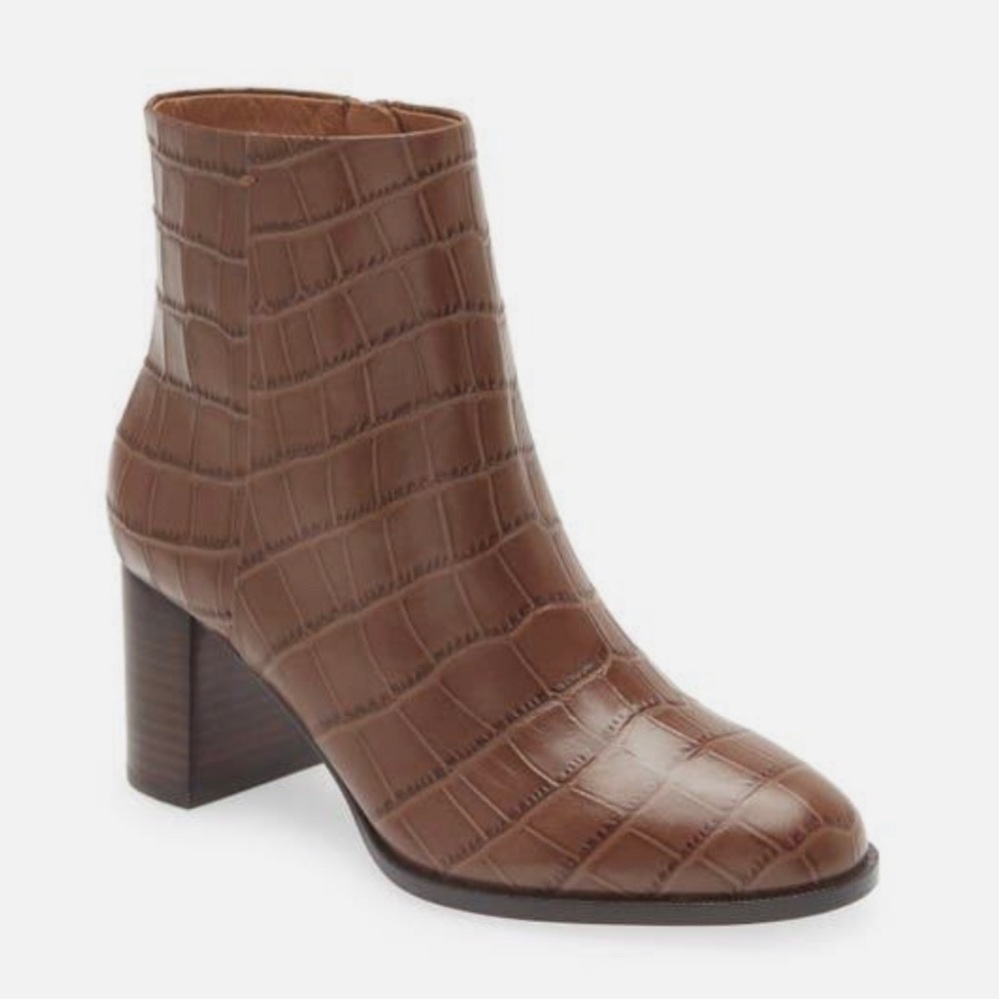 Madewell Mira Croc Print Side Boots